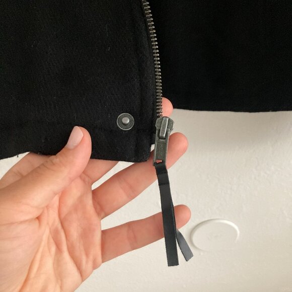 GAP Factory Men's Wool Blend Worker Jacket Zip Up Black Quilted Insulated Small - Picture 10 of 16